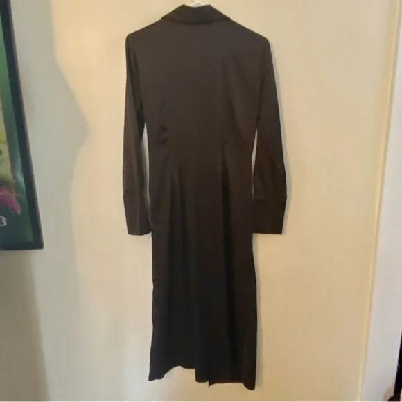 J McLaughlin Elegant Brown Midi Dress Small NWT - Picture 3 of 9